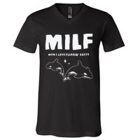 Milf Man I Love Flippin’ Boats V-Neck T-Shirt