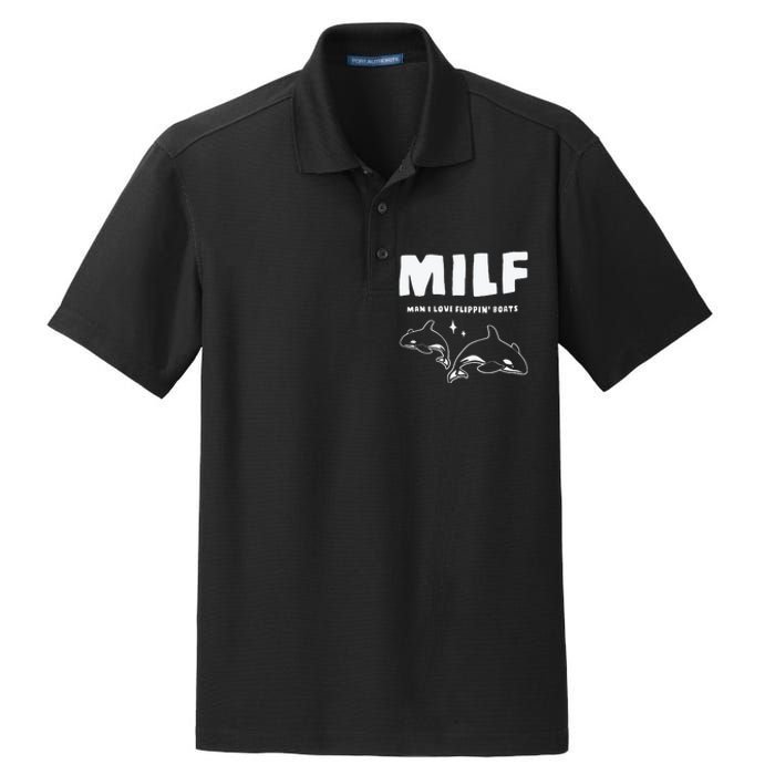 Milf Man I Love Flippin’ Boats Dry Zone Grid Polo