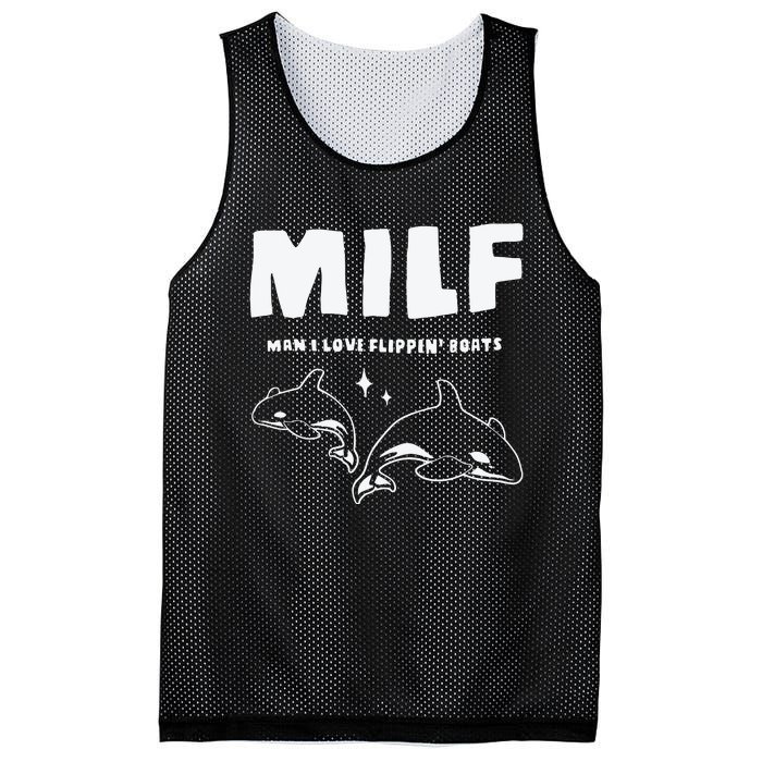 Milf Man I Love Flippin’ Boats Mesh Reversible Basketball Jersey Tank