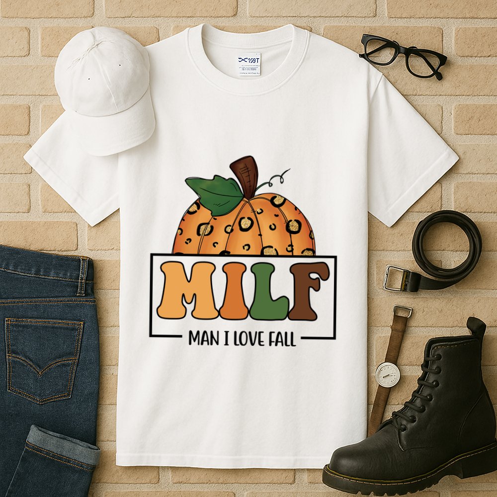 MILF Man I Love Fall Pumpkin Funny Tall T-Shirt