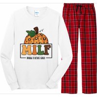 MILF Man I Love Fall Pumpkin Funny Long Sleeve Pajama Set