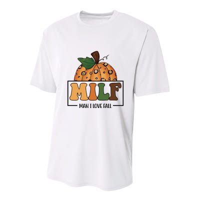MILF Man I Love Fall Pumpkin Funny Youth Performance Sprint T-Shirt
