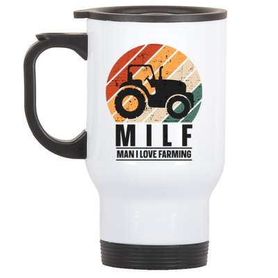 MILF Man I Love Farming Funny Farm Tractor Lover Stainless Steel Travel Mug