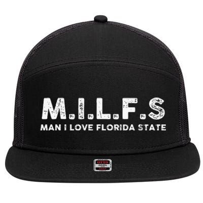 MILFS Man I Love Florida States Vintage 7 Panel Mesh Trucker Snapback Hat