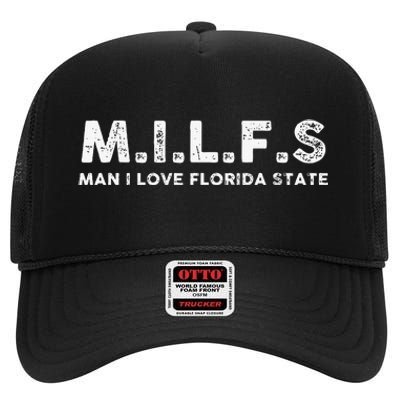 MILFS Man I Love Florida States Vintage High Crown Mesh Back Trucker Hat