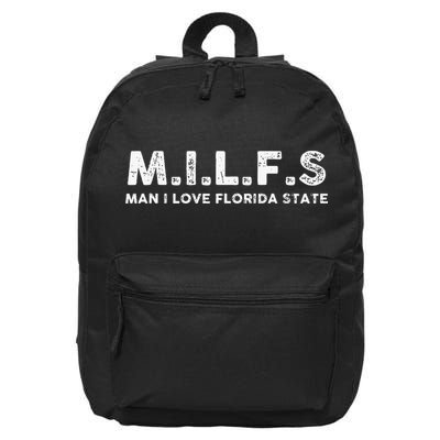 MILFS Man I Love Florida States Vintage 16 in Basic Backpack