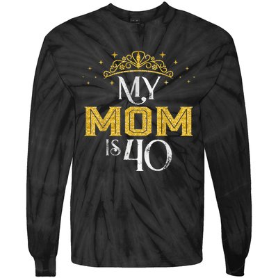 My Mom Is 40 Years Old 1982 40th Birthday Gift For Mom Tie-Dye Long Sleeve Shirt