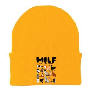 Milf Man I Love Felines Funny Cats Knit Cap Winter Beanie