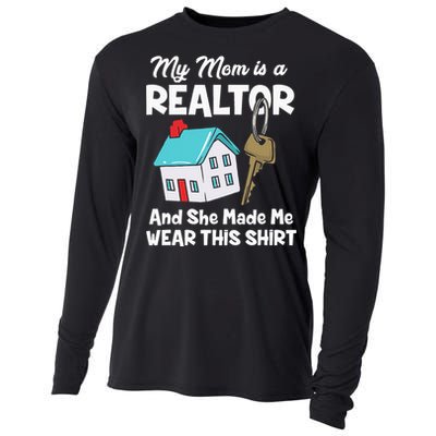 My Mom Is A Realtor Real Estate Agent Cooling Performance Long Sleeve Crew