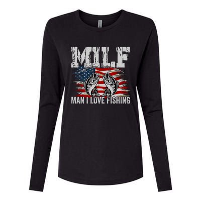 MILF Man I Love Fishing Womens Cotton Relaxed Long Sleeve T-Shirt