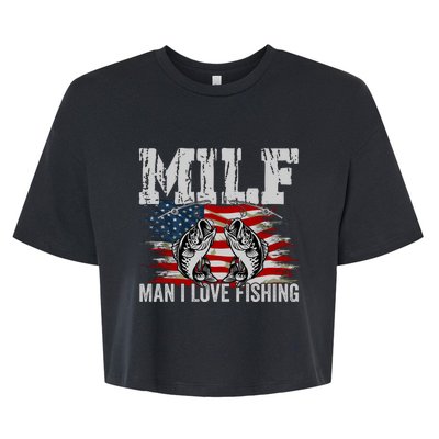 MILF Man I Love Fishing Bella+Canvas Jersey Crop Tee