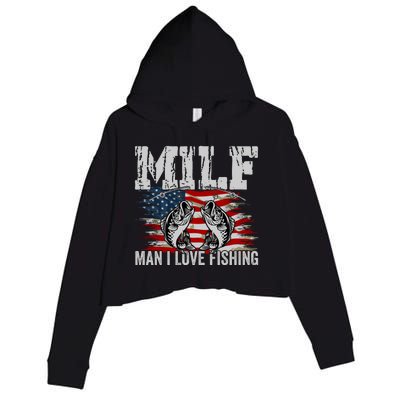 MILF Man I Love Fishing Crop Fleece Hoodie