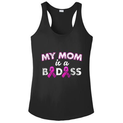 My Mom Is a Badass Breast Cancer Awareness Shirt Ladies PosiCharge Competitor Racerback Tank