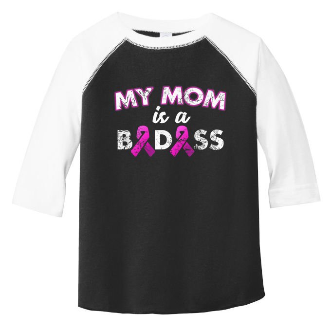 My Mom Is a Badass Breast Cancer Awareness Shirt Toddler Fine Jersey T-Shirt
