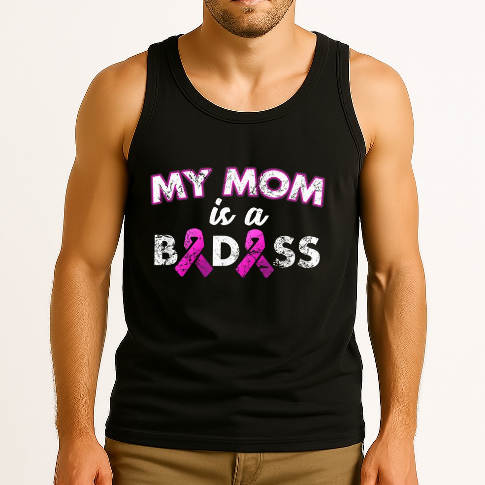 My Mom Is a Badass Breast Cancer Awareness Shirt Tank Top
