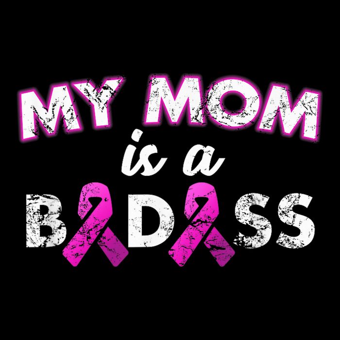 My Mom Is a Badass Breast Cancer Awareness Shirt Women's V-Neck T-Shirt