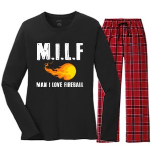 Man M I L F I Love F.I.R.E.B.Al.L Women's Long Sleeve Flannel Pajama Set 