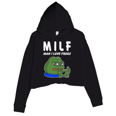 MILF Man I Love Frogs Crop Fleece Hoodie