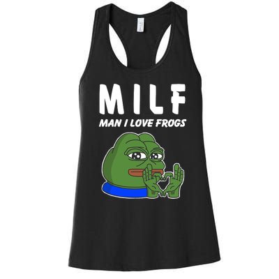 MILF Man I Love Frogs Women's Racerback Tank