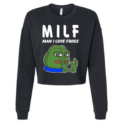 MILF Man I Love Frogs Cropped Pullover Crew