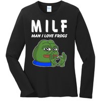 MILF Man I Love Frogs Ladies Long Sleeve Shirt