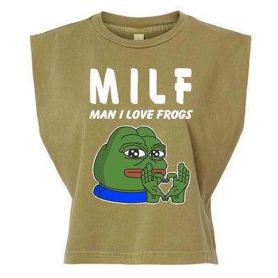 MILF Man I Love Frogs Garment-Dyed Women's Muscle Tee