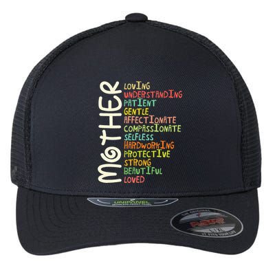 Mother Meaning I Love Mom Flexfit Unipanel Trucker Cap