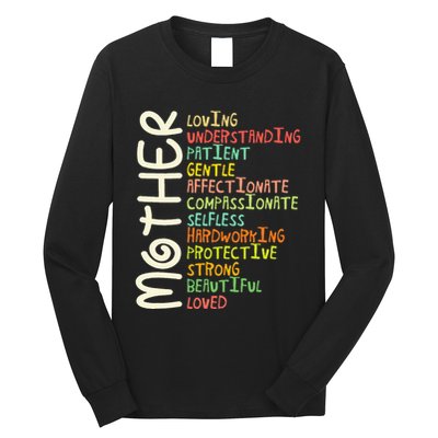 Mother Meaning I Love Mom Long Sleeve Shirt
