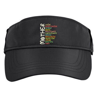 Mother Meaning I Love Mom Adult Drive Performance Visor
