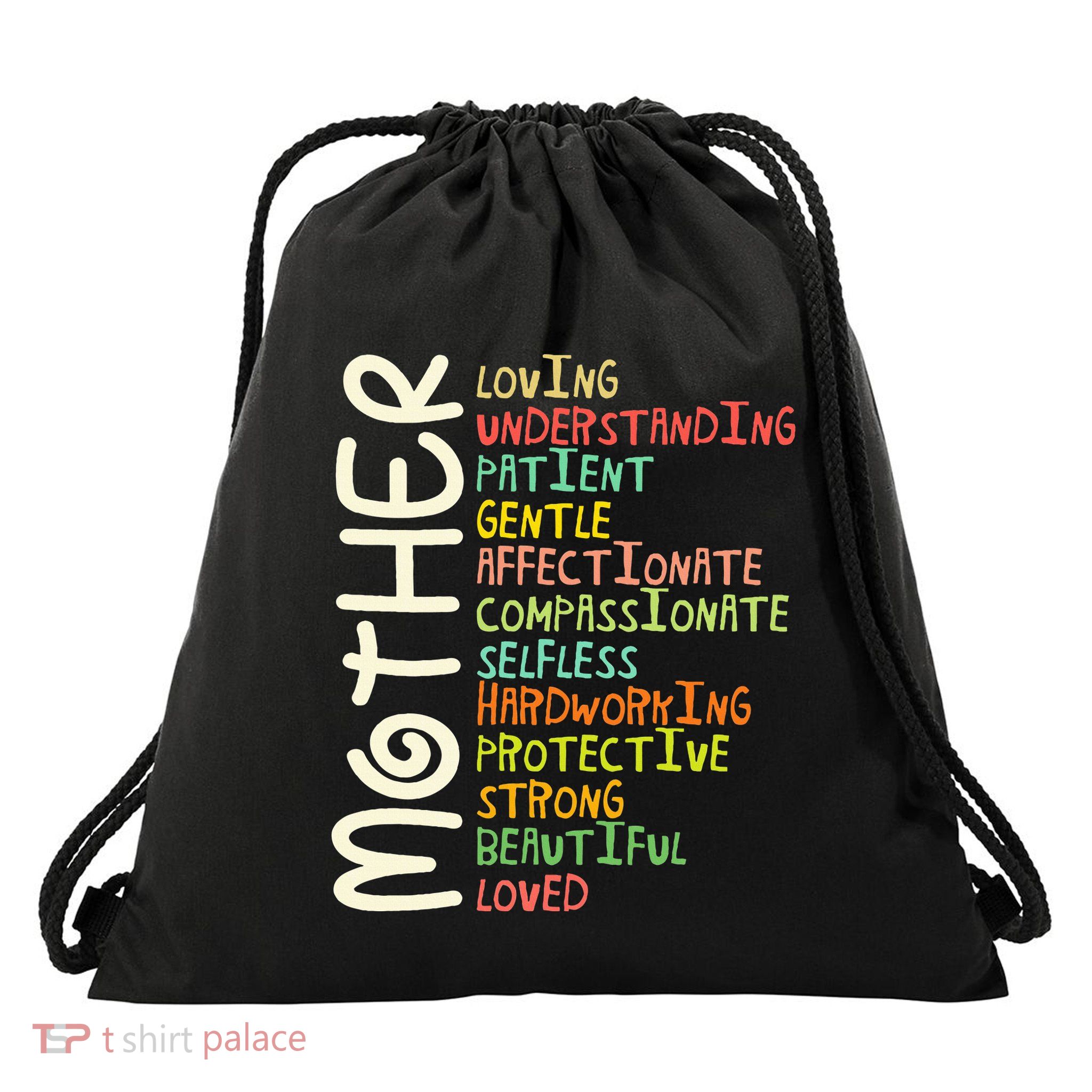 Mother Meaning I Love Mom Drawstring Bag