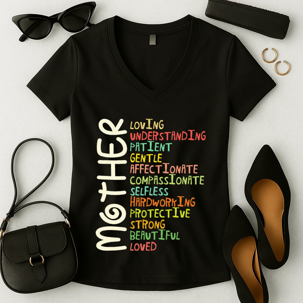 Mother Meaning I Love Mom Women's V-Neck T-Shirt