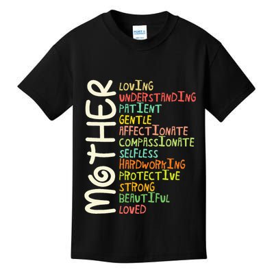 Mother Meaning I Love Mom Kids T-Shirt