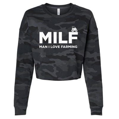 MILF Man I Love Farming Purple Cropped Pullover Crew