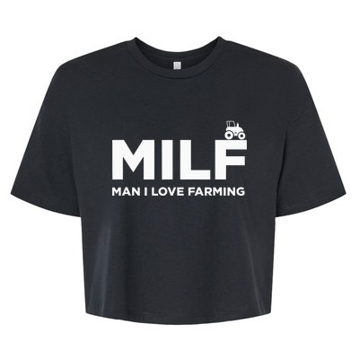 MILF Man I Love Farming Purple Bella+Canvas Jersey Crop Tee