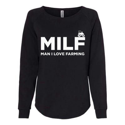 MILF Man I Love Farming Purple Womens California Wash Sweatshirt