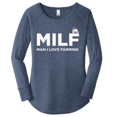 MILF Man I Love Farming Purple Women's Perfect Tri Tunic Long Sleeve Shirt