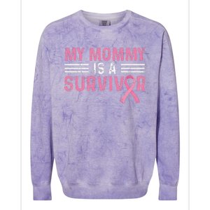 My Mommy Is A Survivor Pink Ribbon Breast Cancer Awareness Colorblast Crewneck Sweatshirt