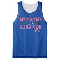 My Mommy Is A Survivor Pink Ribbon Breast Cancer Awareness Mesh Reversible Basketball Jersey Tank