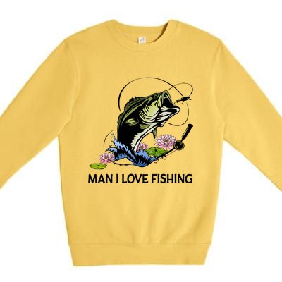 MILF Man I Love Fishing Funny Fishing Design Premium Crewneck Sweatshirt