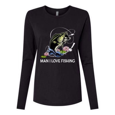 MILF Man I Love Fishing Funny Fishing Design Womens Cotton Relaxed Long Sleeve T-Shirt