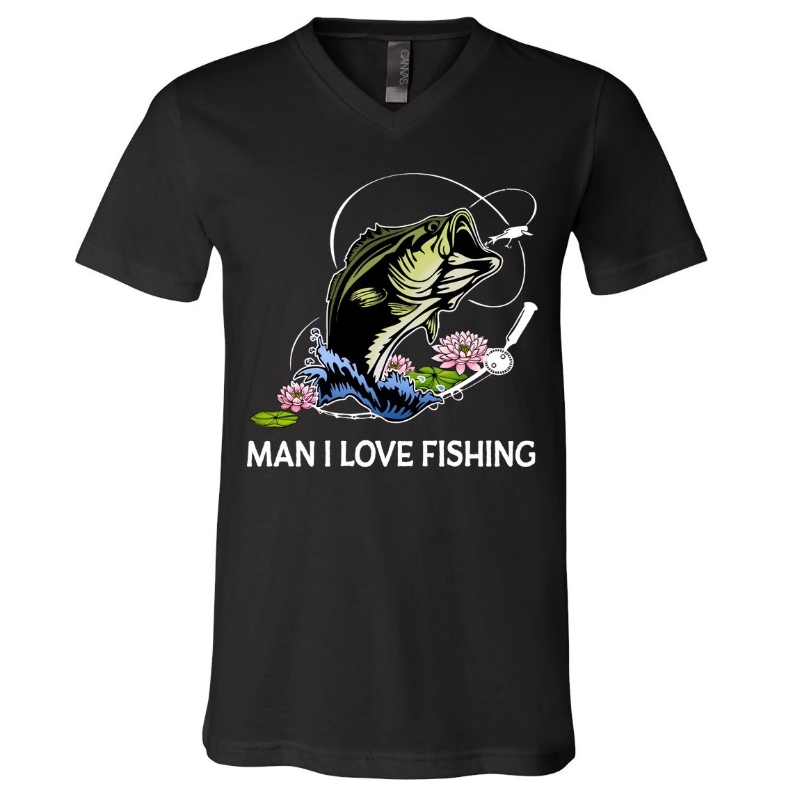 MILF Man I Love Fishing Funny Fishing Design V-Neck T-Shirt