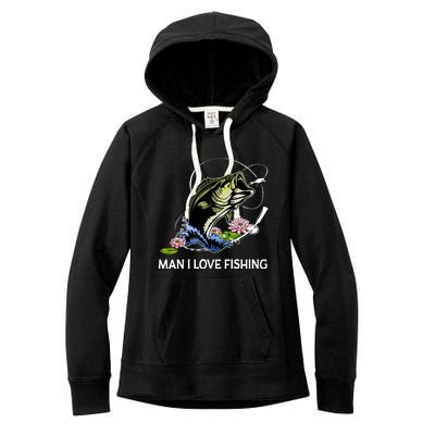 MILF Man I Love Fishing Funny Fishing Design Women's Fleece Hoodie