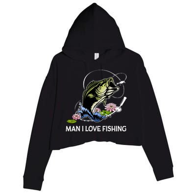 MILF Man I Love Fishing Funny Fishing Design Crop Fleece Hoodie