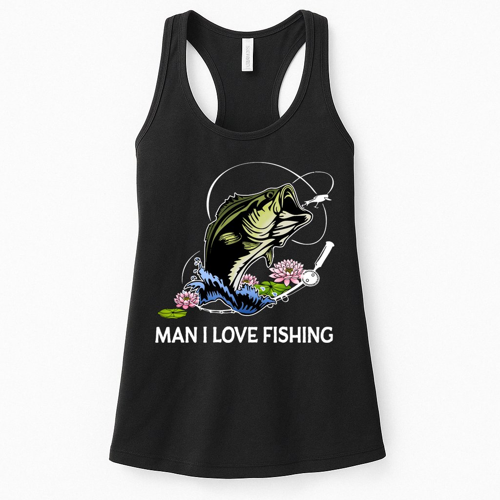 MILF Man I Love Fishing Funny Fishing Design Womens Tank Top