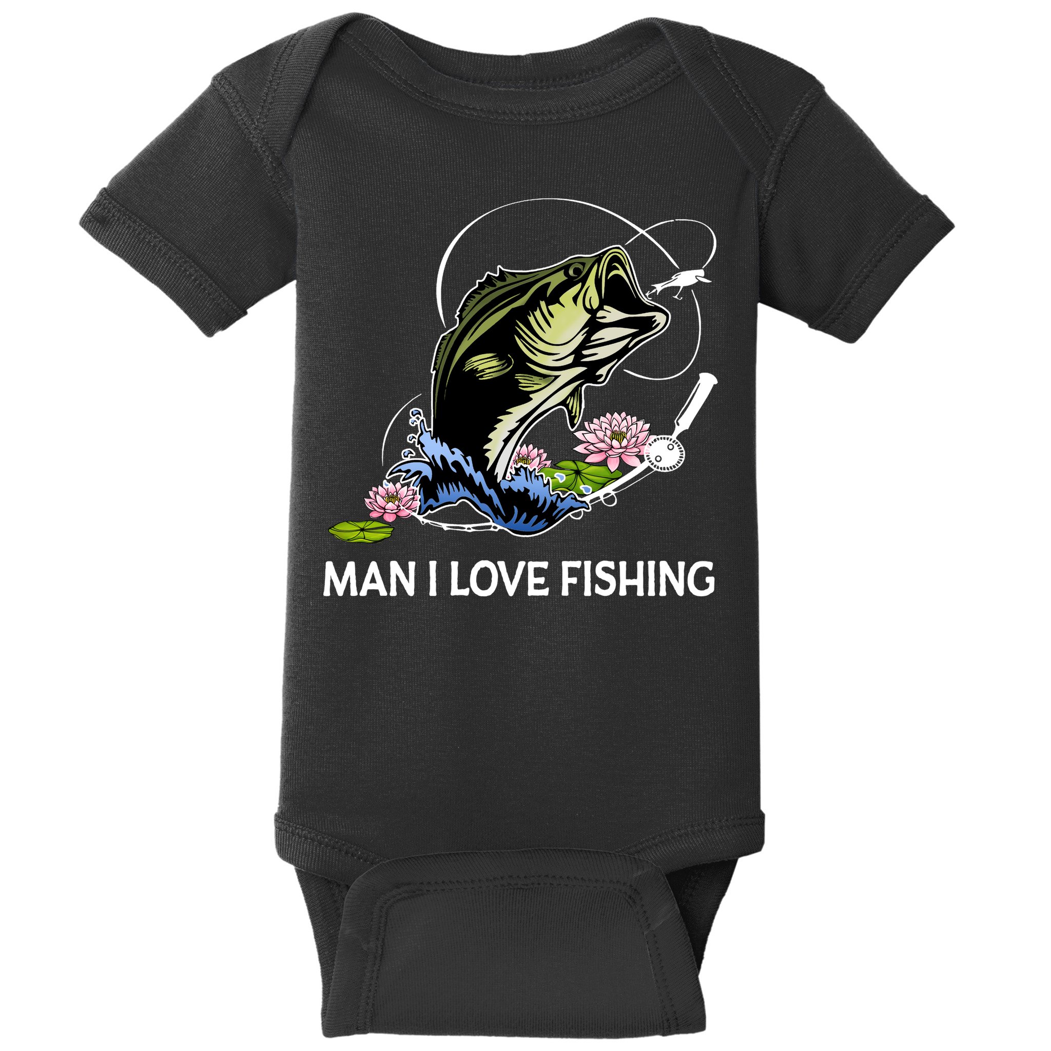 MILF Man I Love Fishing Funny Fishing Design Baby Bodysuit