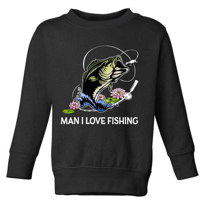 MILF Man I Love Fishing Funny Fishing Design Toddler Sweatshirt