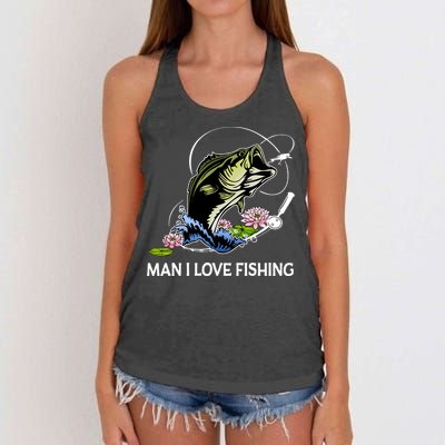 MILF Man I Love Fishing Funny Fishing Design Women's Knotted Racerback Tank