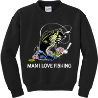 MILF Man I Love Fishing Funny Fishing Design Kids Sweatshirt