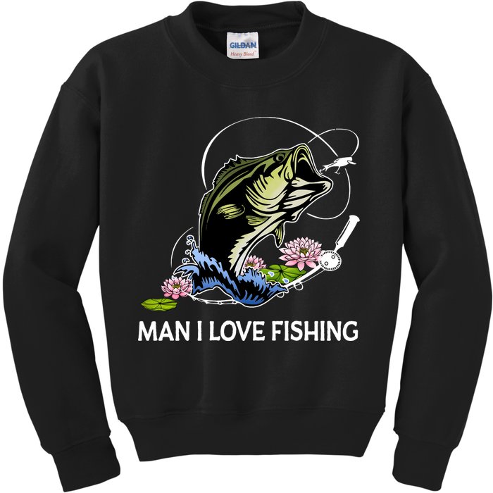 MILF Man I Love Fishing Funny Fishing Design Kids Sweatshirt