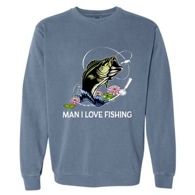 MILF Man I Love Fishing Funny Fishing Design Garment-Dyed Sweatshirt